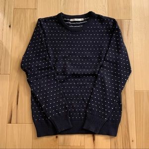 Navy Blue Heart Sweater - Boutique
